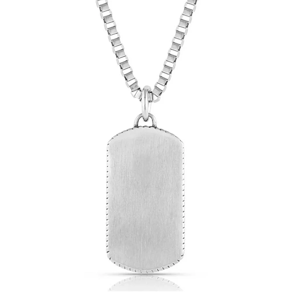 Montana Silversmiths Men's Patriotic Strength Dog Tag Necklace Retail $70 - New